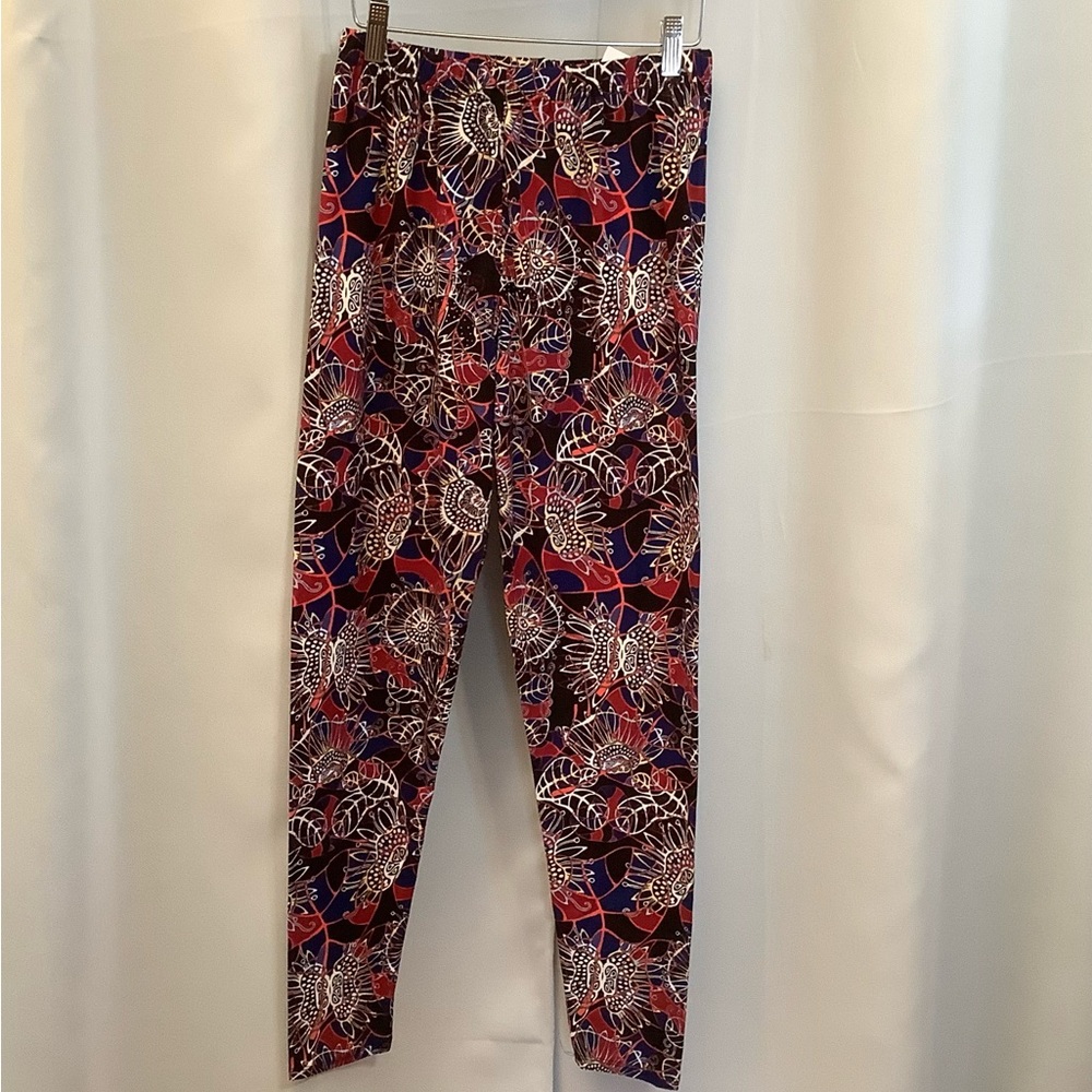 Leggings Women’s Size 12-20 Elastic Waistband Blue Ocean Pattern